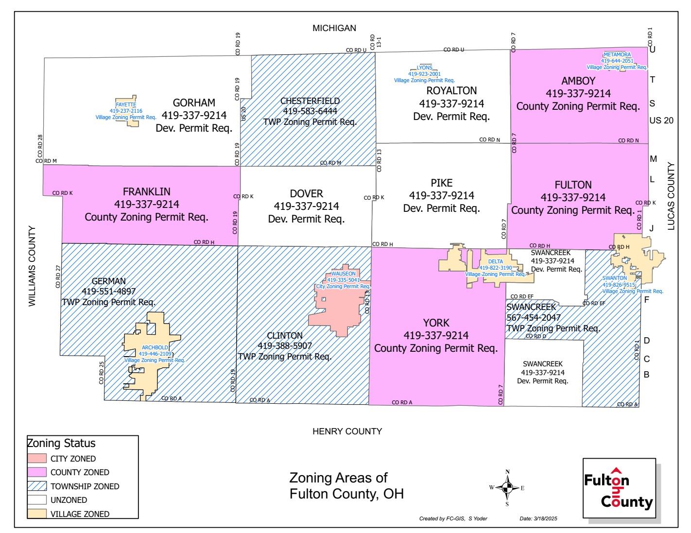 Zoning Contact Information Map