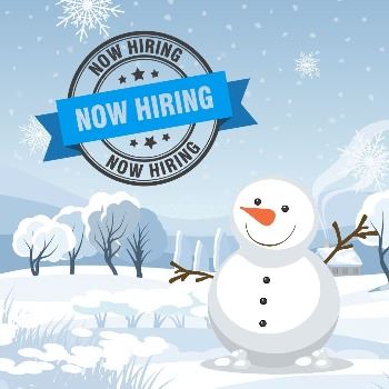 Now hiring with snowman